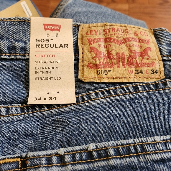 NWT Levi's 505 Men's Jeans Medium Wash Size 34x34 - Picture 5 of 8